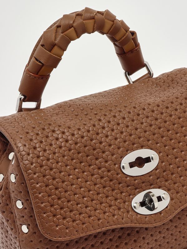 6. Sac Postina Casa Venissa Baby en cuir découpé au laser pour femme Brown Lion Zanellato 0707602190000 b