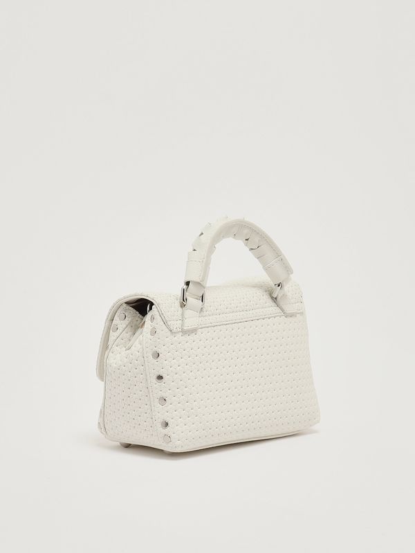 3. Sac Postina Casa Venissa Baby en cuir découpé au laser pour femme White Cima Zanellato 0707602190000 b