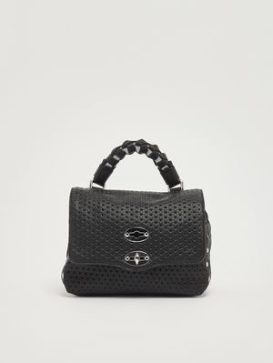 1. Bolso de mujer Postina Casa Venissa Baby de piel grabada con láser Black Neros