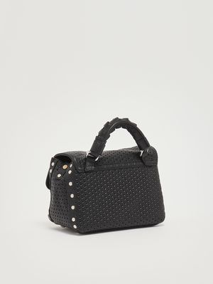3. Bolso de mujer Postina Casa Venissa Baby de piel grabada con láser Black Neros