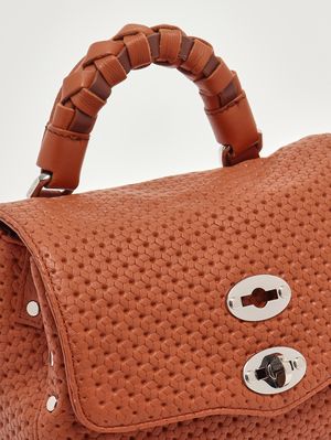 6. Sac Postina Casa Venissa Baby en cuir découpé au laser pour femme Brown Brandy
