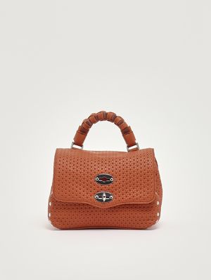 1. Sac Postina Casa Venissa Baby en cuir découpé au laser pour femme Brown Brandy