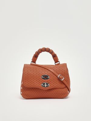 4. Sac Postina Casa Venissa Baby en cuir découpé au laser pour femme Brown Brandy