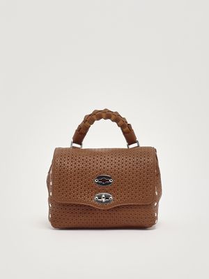 1. Sac Postina Casa Venissa Baby en cuir découpé au laser pour femme Brown Lion