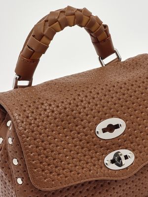 6. Sac Postina Casa Venissa Baby en cuir découpé au laser pour femme Brown Lion
