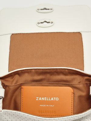 5. Sac Postina Casa Venissa Baby en cuir découpé au laser pour femme White Cima