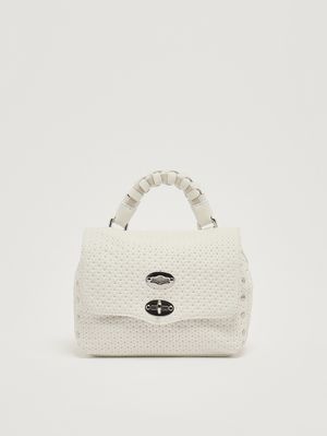 1. Sac Postina Casa Venissa Baby en cuir découpé au laser pour femme White Cima