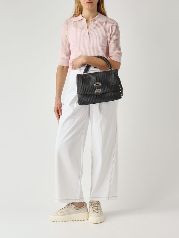2. Damenhandtasche Postina Casa Venissa S aus gelasertem Leder Black Neros Zanellato 0707602190000 s