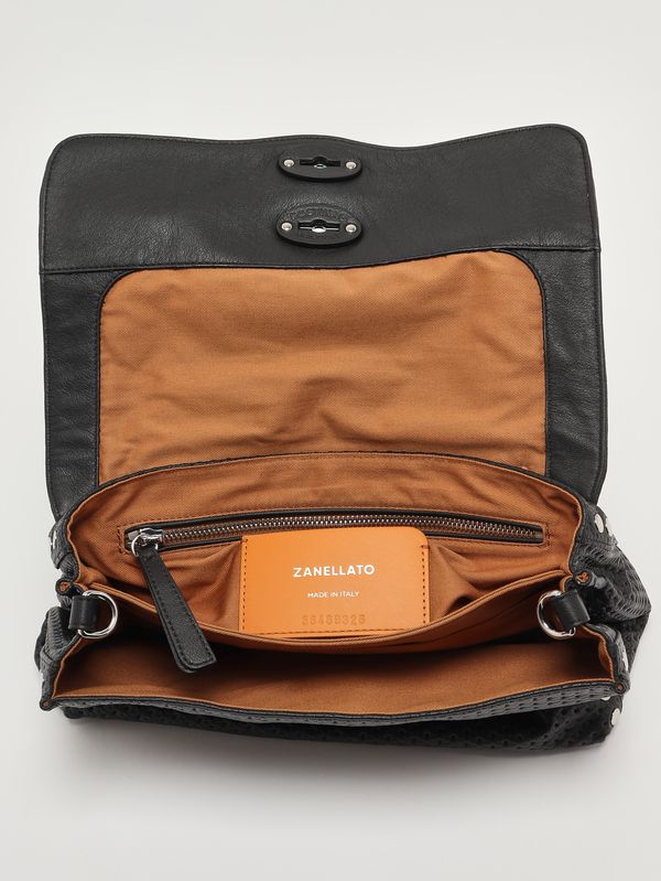 5. Damenhandtasche Postina Casa Venissa S aus gelasertem Leder Black Neros Zanellato 0707602190000 s