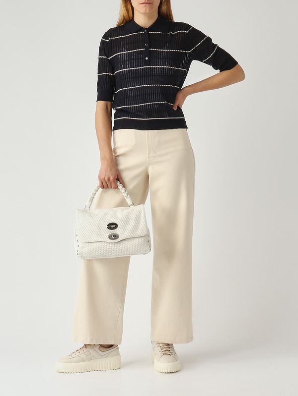 2. Sac Postina Casa Venissa S en cuir découpé au laser pour femme White Cima Zanellato 0707602190000 s