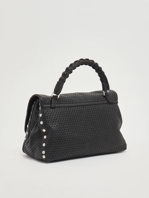 3. Damenhandtasche Postina Casa Venissa S aus gelasertem Leder Black Neros