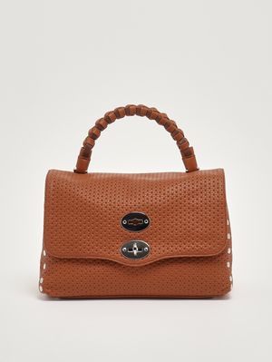 1. Sac Postina Casa Venissa S en cuir découpé au laser pour femme Brown Brandy