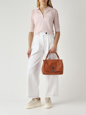 2. Sac Postina Casa Venissa S en cuir découpé au laser pour femme Brown Brandy