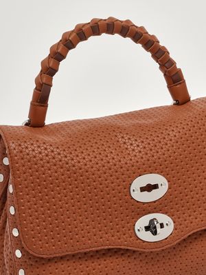 6. Sac Postina Casa Venissa S en cuir découpé au laser pour femme Brown Brandy
