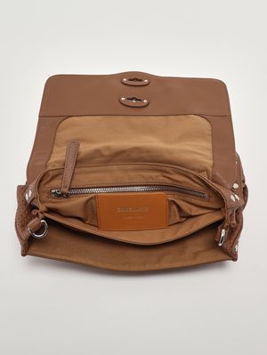 5. Damenhandtasche Postina Casa Venissa S aus gelasertem Leder Brown Lion