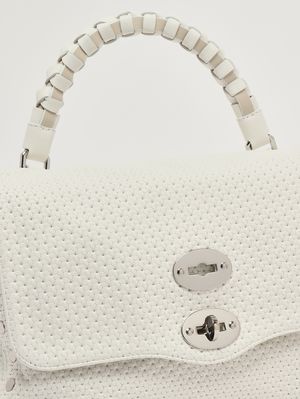 6. Sac Postina Casa Venissa S en cuir découpé au laser pour femme White Cima