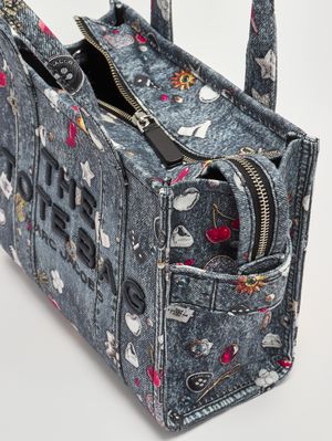 5. Women's The Small Tote bag in denim Multicolor