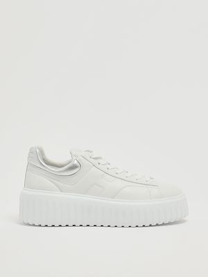 1. Damen-Sneaker H Stripes aus Leder Weiß-Silber
