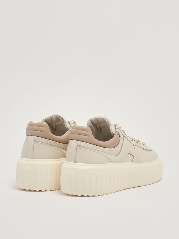 3. Zapatillas de mujer H Stripes de piel Mantequilla-Avellana Hogan hxw6450fe93uy8