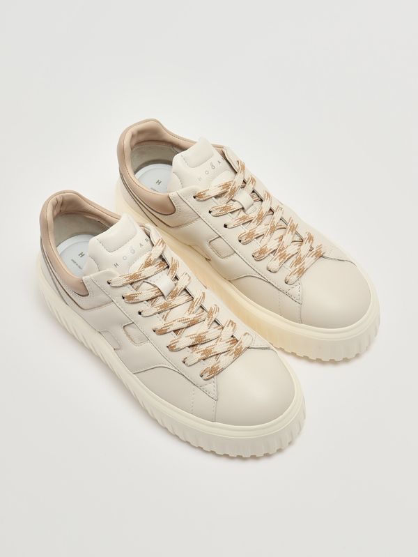 2. Zapatillas de mujer H Stripes de piel Mantequilla-Avellana Hogan hxw6450fe93uy8