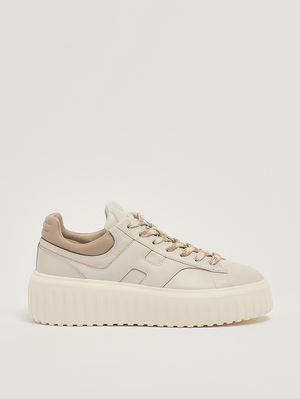 1. Zapatillas de mujer H Stripes de piel Mantequilla-Avellana