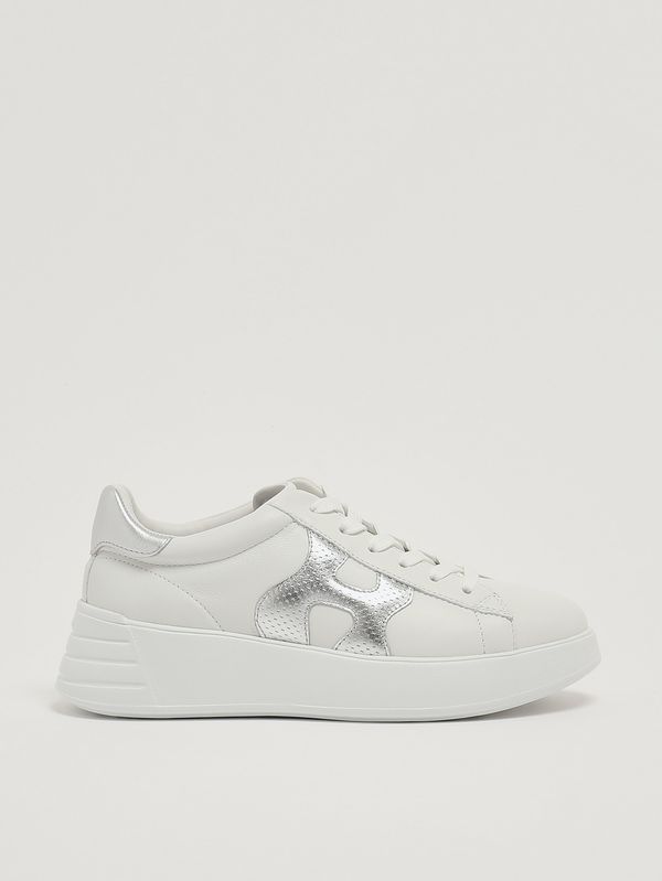 1. Zapatillas de mujer H Rebel H562 de piel Blanco-Plateado Hogan hxw5620dn6pncs
