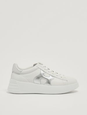 1. Zapatillas de mujer H Rebel H562 de piel Blanco-Plateado