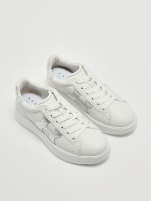 2. Zapatillas de mujer H Rebel H562 de piel Blanco-Plateado