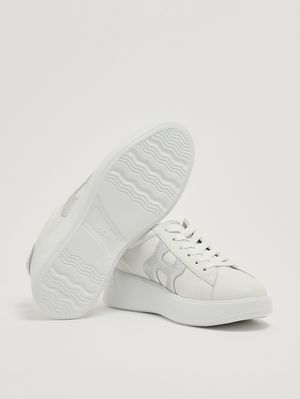 4. Zapatillas de mujer H Rebel H562 de piel Blanco-Plateado