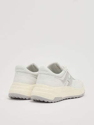 3. Zapatillas de mujer H669 Hi-Fi de piel Blanco-Plateado