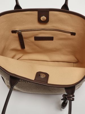 4. Borsa donna Address in canvas e pelle Corda-Moro