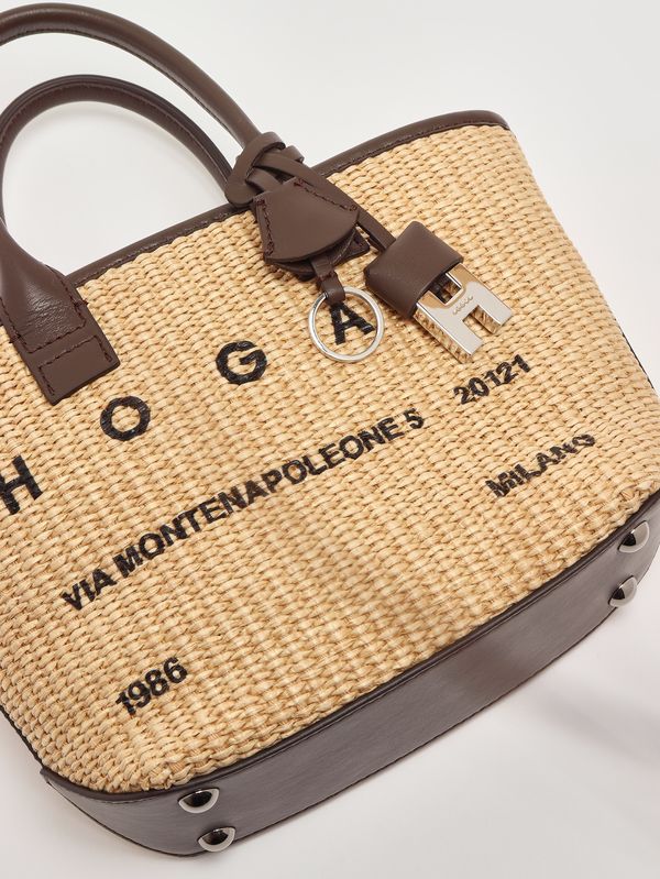 6. Women's Address bag in raffia and leather Raffia Hogan kbw01ta5100uyi