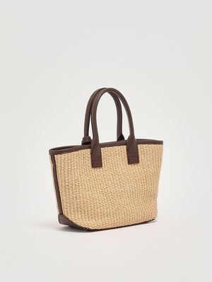 3. Women's Address bag in raffia and leather Raffia