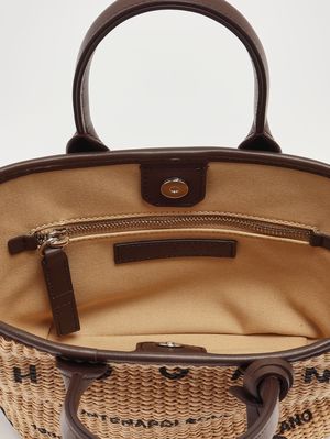 5. Women's Address bag in raffia and leather Raffia