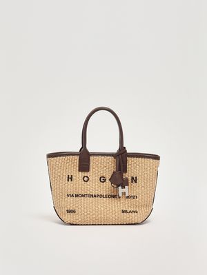 1. Women's Address bag in raffia and leather Raffia