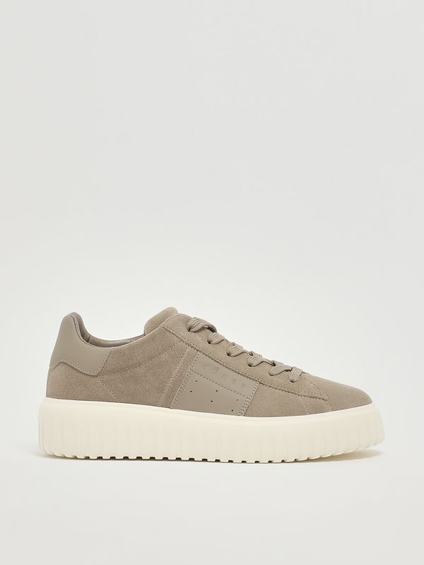 Baskets homme H-Stripes en cuir Tourterelle Hogan