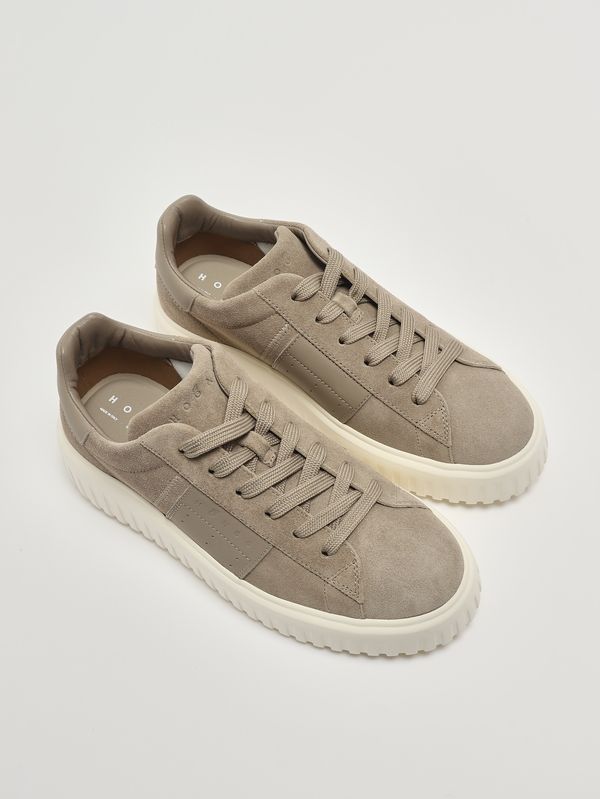 2. Zapatillas de hombre H-Stripes de piel Tórtola Hogan hxm6450fo7tuho