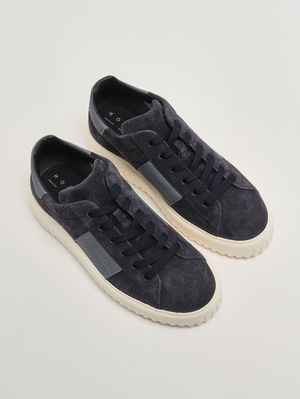 2. Baskets homme H-Stripes en cuir Bleu