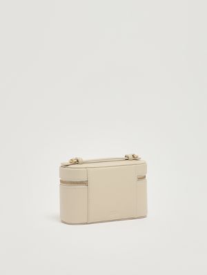2. Women's The E/W Vanity Bag in leather Cloud White