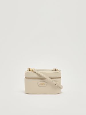 3. Women's The E/W Vanity Bag in leather Cloud White