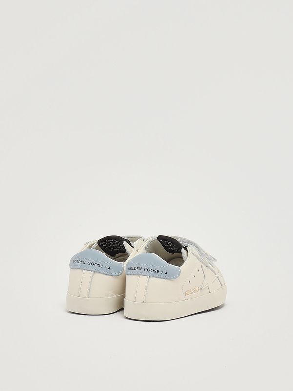 4. Sneaker für Neugeborene Baby School aus Leder Weiß Himmelblau Golden Goose gif00534f007129