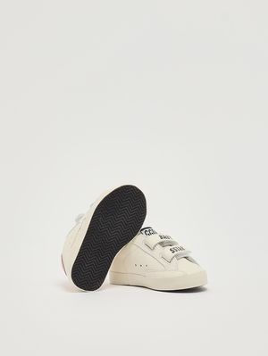 5. Newborn Baby School leather sneakers White-Pink