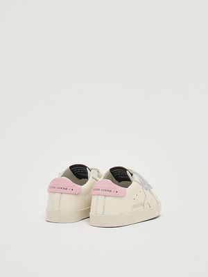 4. Newborn Baby School leather sneakers White-Pink