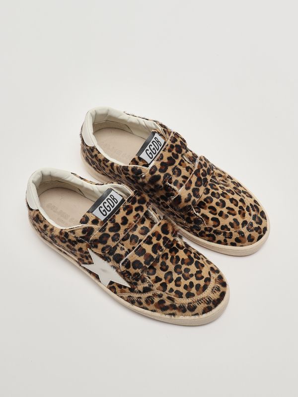 2. Zapatillas para niña Ball Star Strap de piel Animal print Leo Golden Goose gtf00501f008053