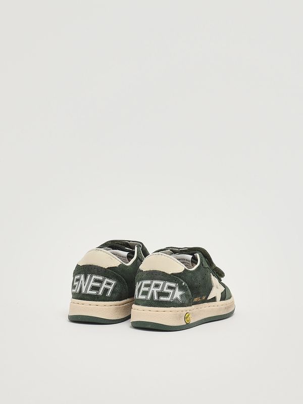 3. Jungen-Sneaker Ball Star Strap aus Wildleder Grün Golden Goose gjf00501f008055