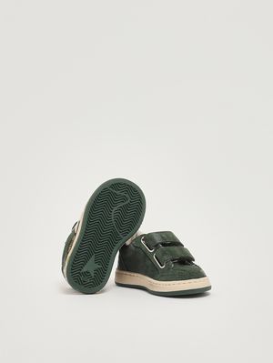 4. Jungen-Sneaker Ball Star Strap aus Wildleder Grün