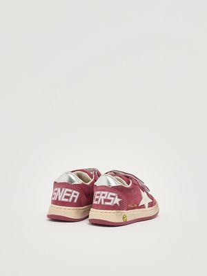 3. Kinder-Sneaker Ball Star Strap aus Wildleder Bordeaux
