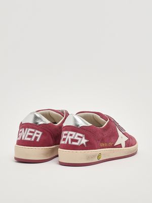 3. Kinder-Sneaker Ball Star Strap aus Veloursleder Bordeaux