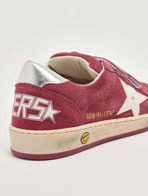 5. Kinder-Sneaker Ball Star Strap aus Veloursleder Bordeaux