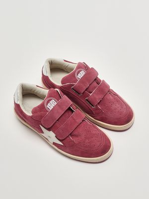 2. Kinder-Sneaker Ball Star Strap aus Veloursleder Bordeaux
